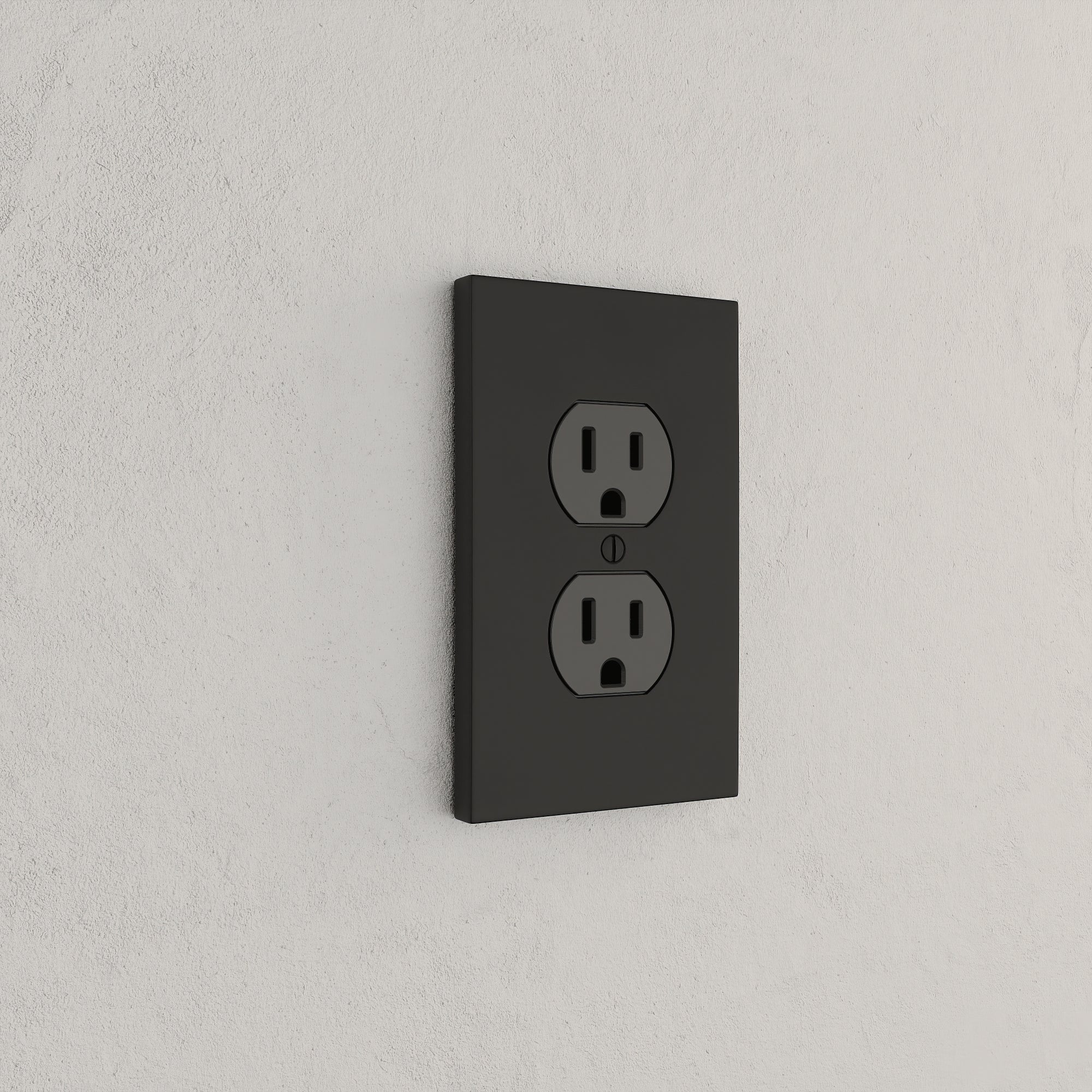 Solid brass Futura Outlet Wall Plate in Coal Black Brass finish