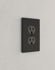 Solid brass Futura Outlet Wall Plate in Coal Black Brass finish