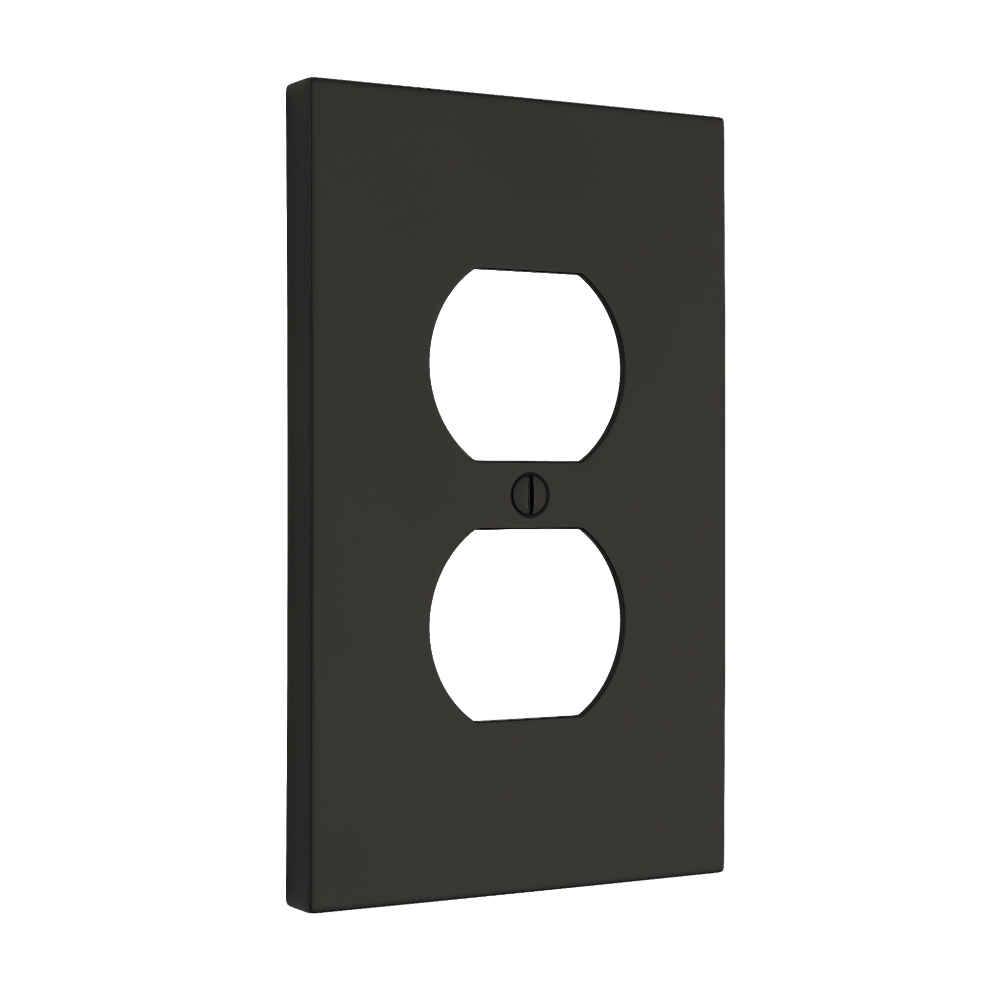 Solid brass Futura Outlet Wall Plate in Coal Black Brass finish