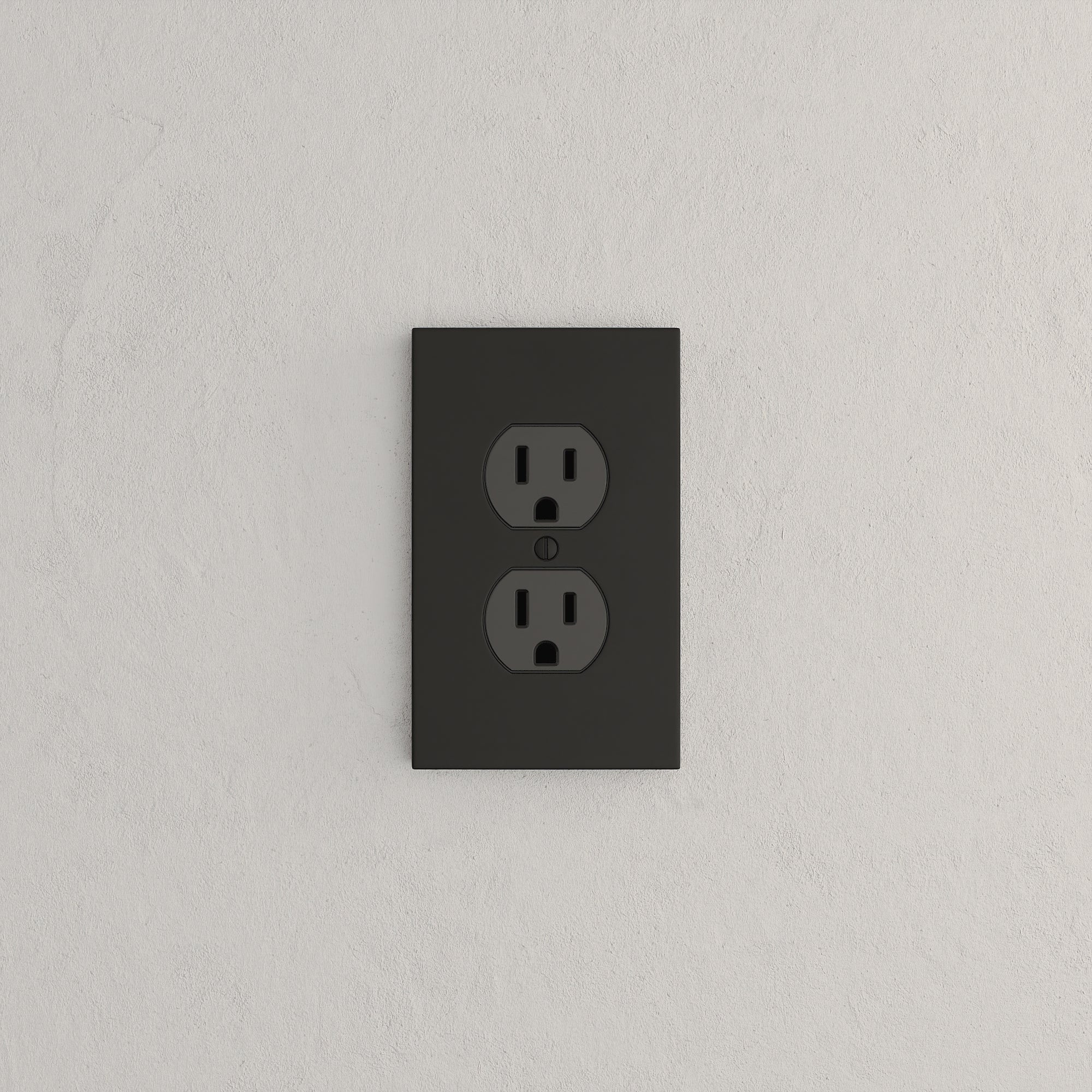 Solid brass Futura Outlet Wall Plate in Coal Black Brass finish