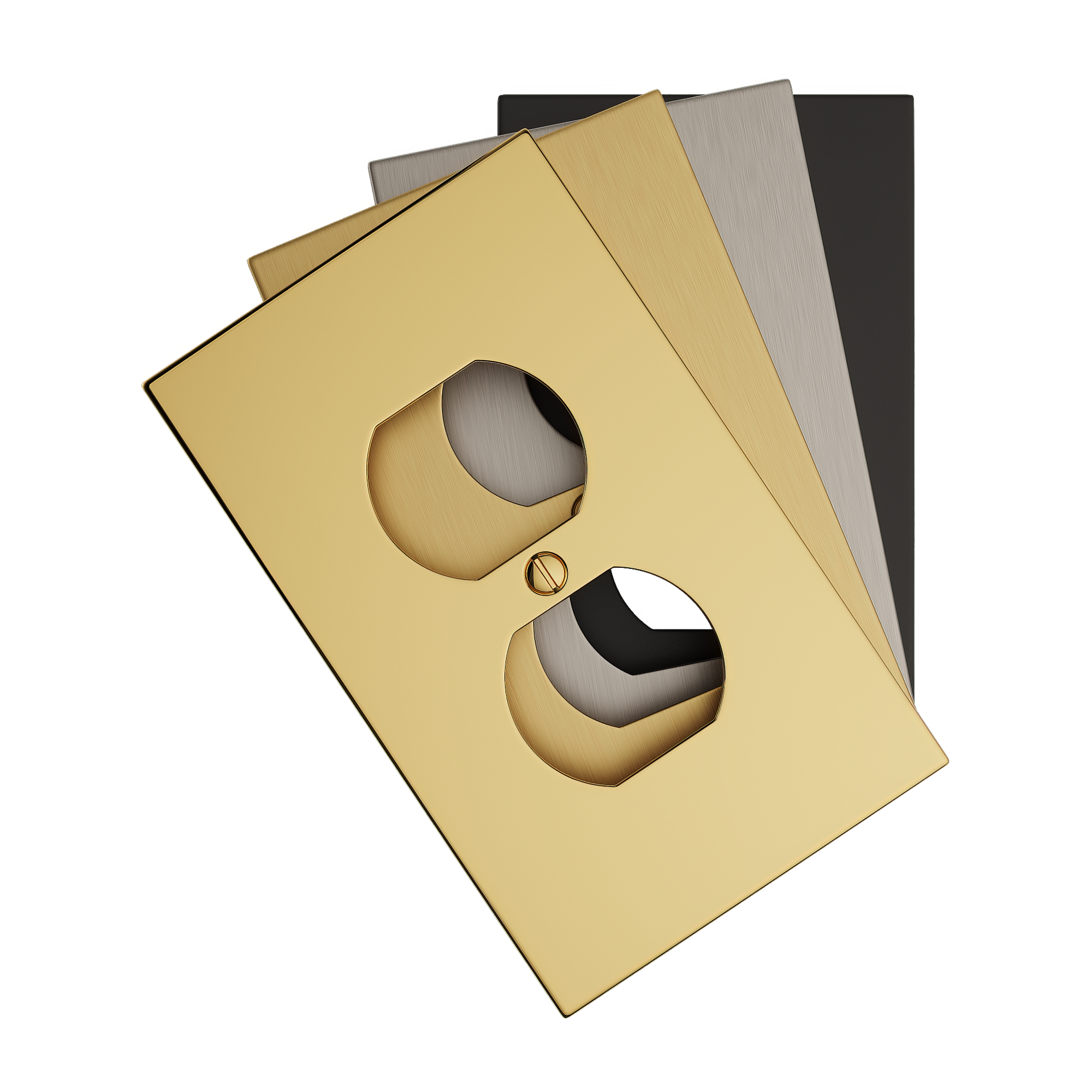 Solid brass Futura Outlet Wall Plate