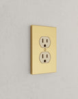 Solid brass Futura Outlet Wall Plate in Polished Brass finish