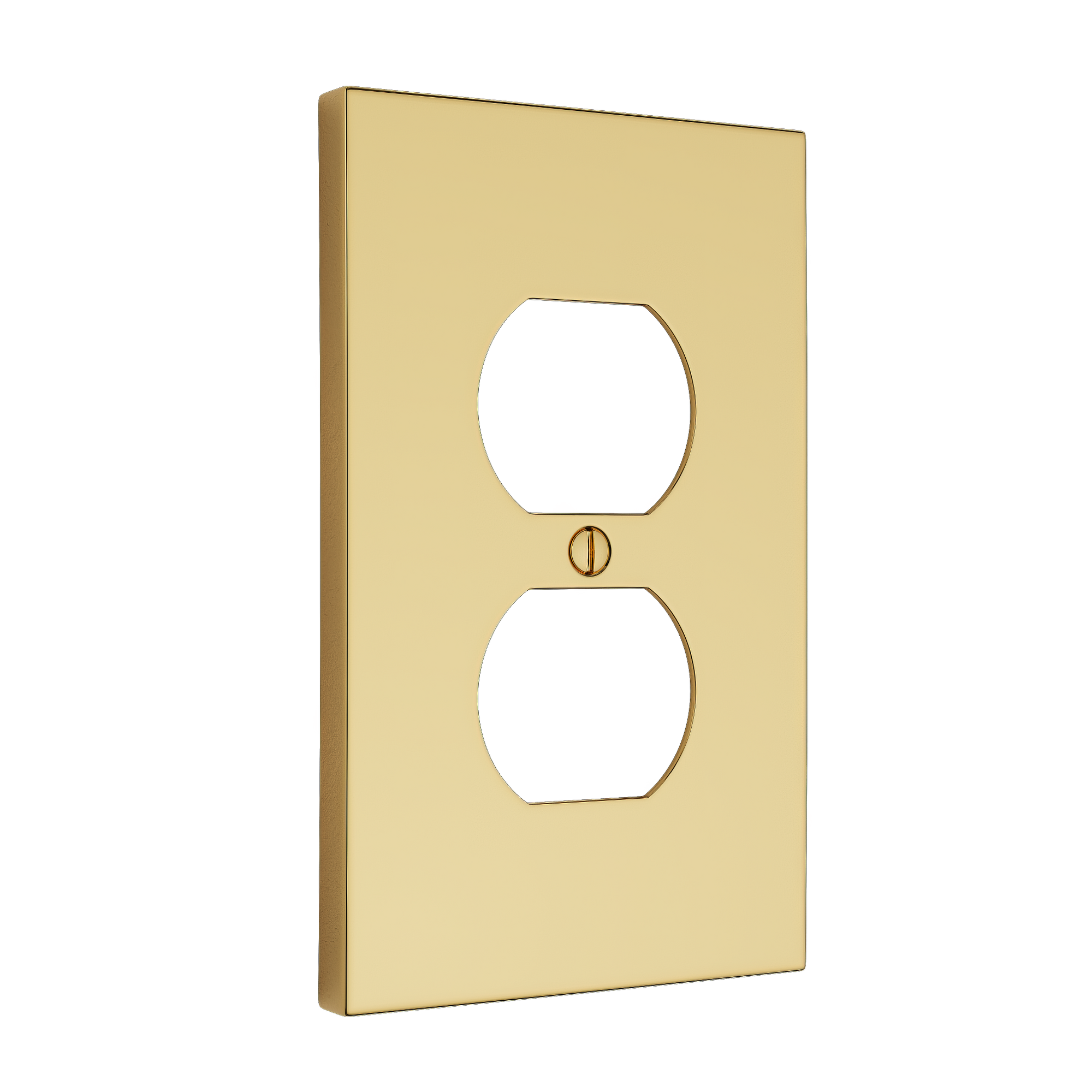 Solid brass Futura Outlet Wall Plate in Polished Brass finish