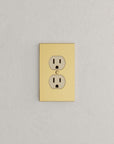 Solid brass Futura Outlet Wall Plate in Polished Brass finish