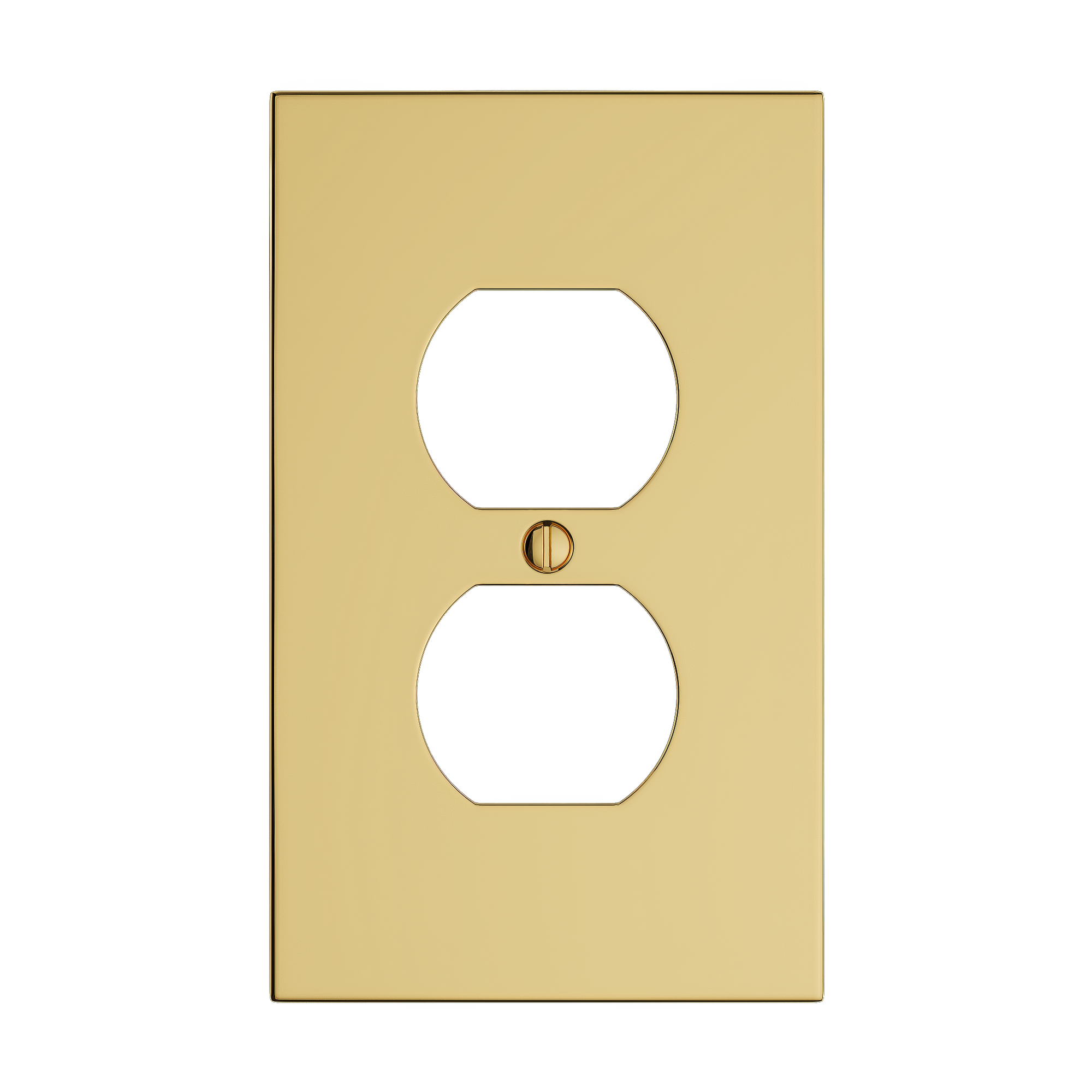 Solid brass Futura Outlet Wall Plate in Polished Brass finish