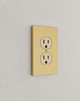 Solid brass Futura Outlet Wall Plate in Satin Brass finish