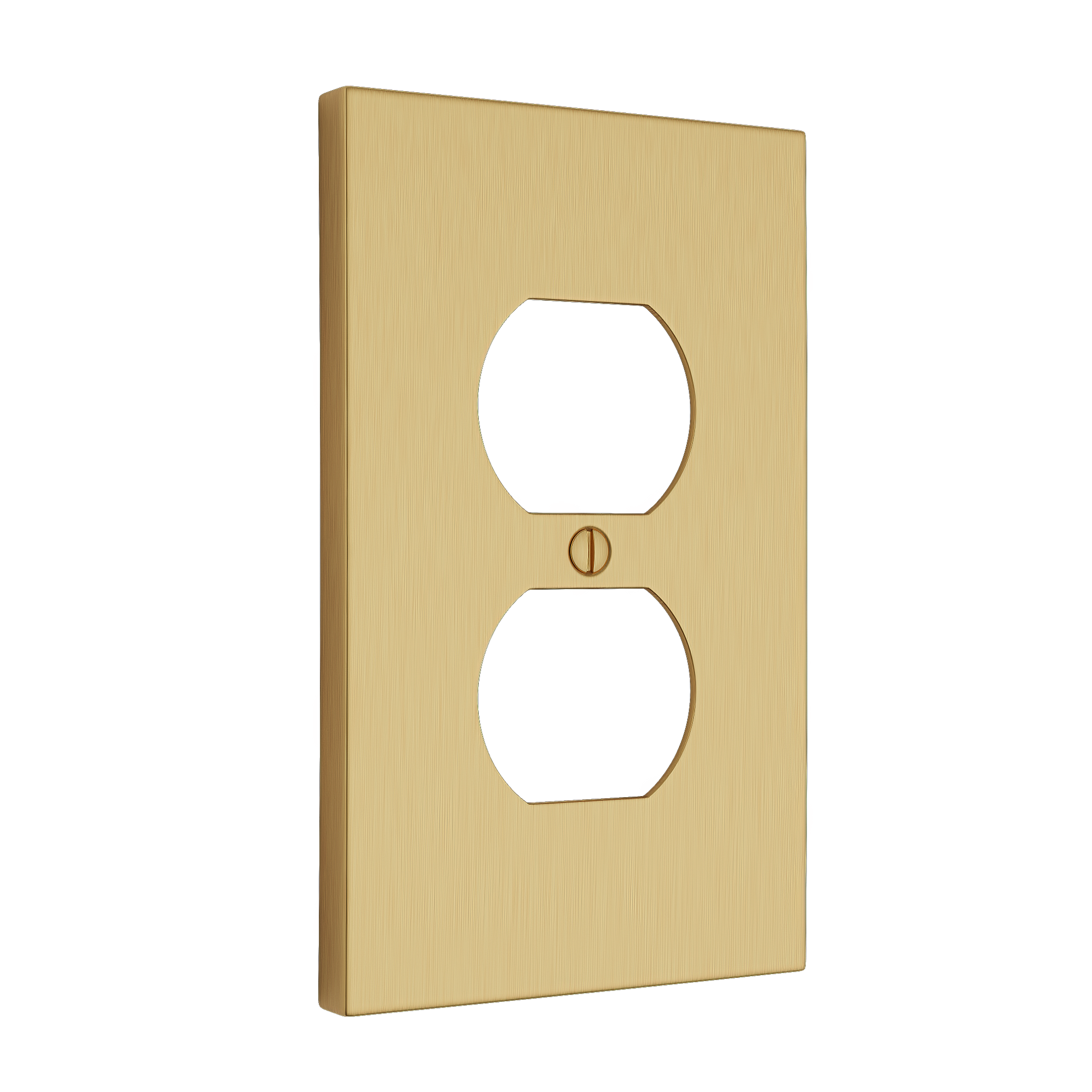 Solid brass Futura Outlet Wall Plate in Satin Brass finish