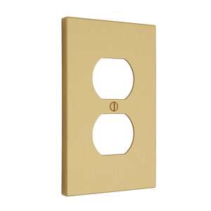 Futura Outlet Wall Plate - Brushed Brass