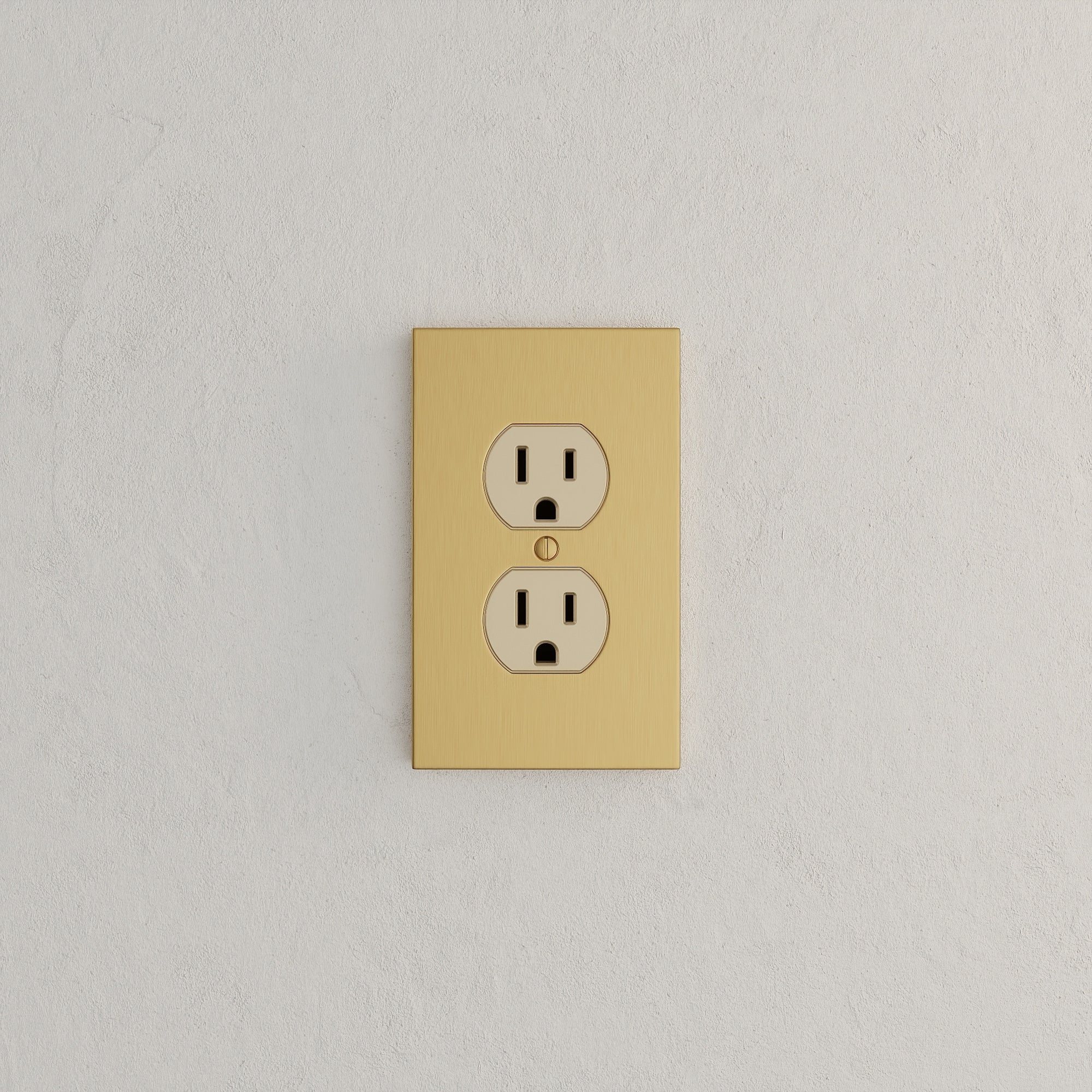 Solid brass Futura Outlet Wall Plate in Satin Brass finish