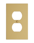Solid brass Futura Outlet Wall Plate in Satin Brass finish