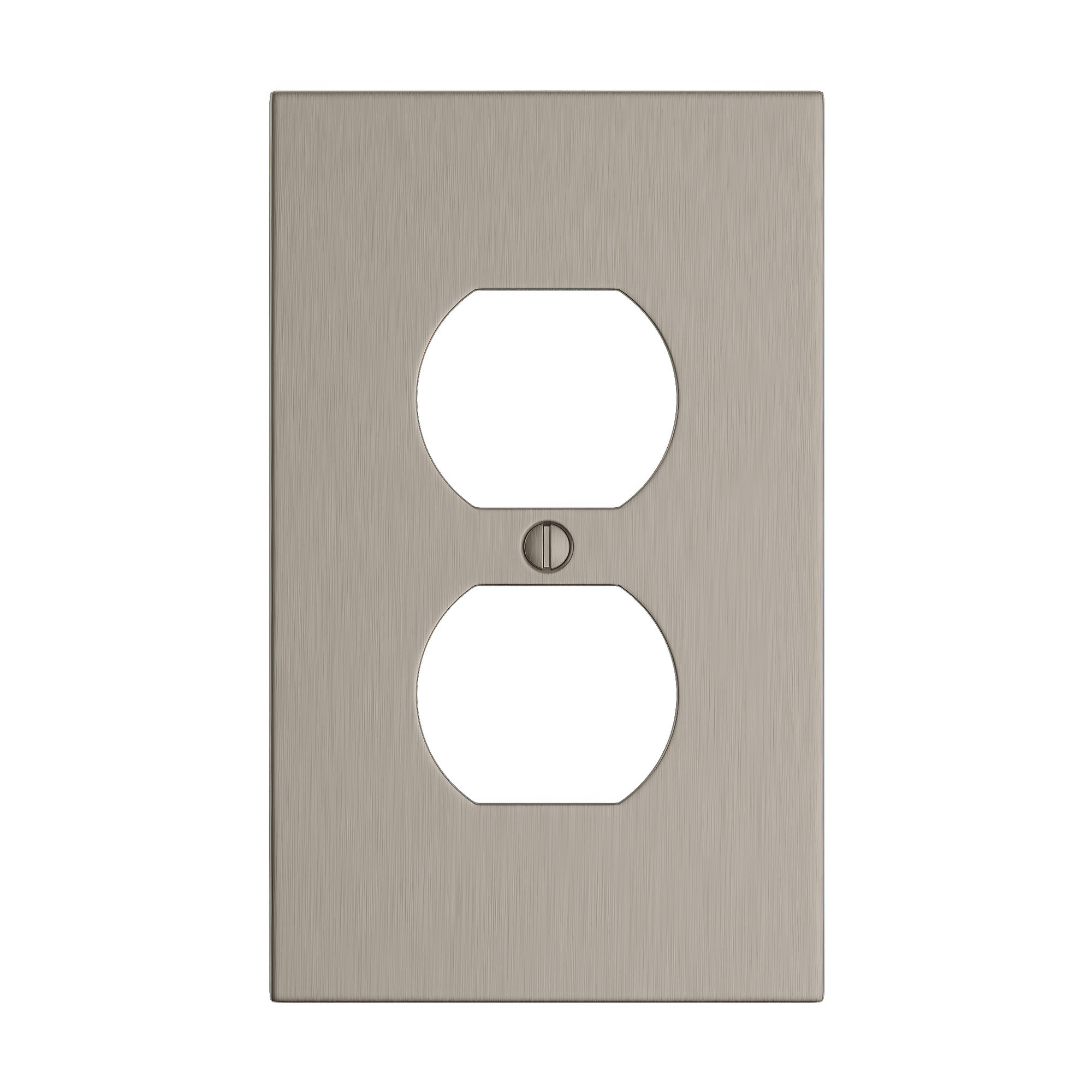 Solid brass Futura Outlet Wall Plate in Satin Nickel finish
