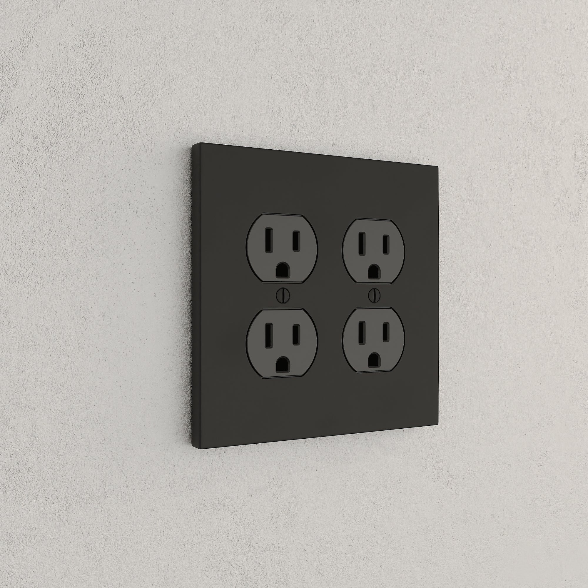 Solid brass Futura Outlet Wall Plate – Double in Coal Black Brass finish