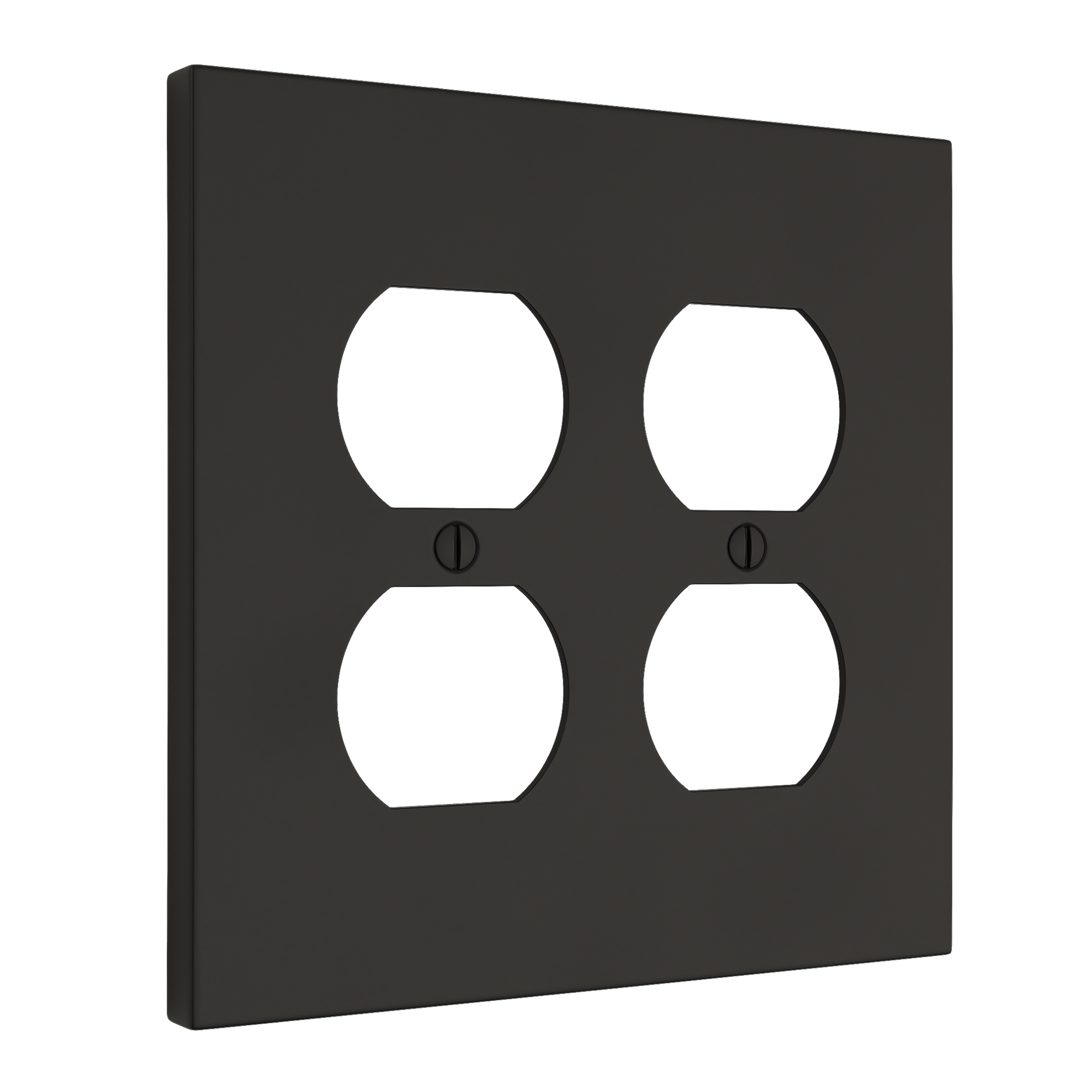 Solid brass Futura Outlet Wall Plate – Double in Coal Black Brass finish