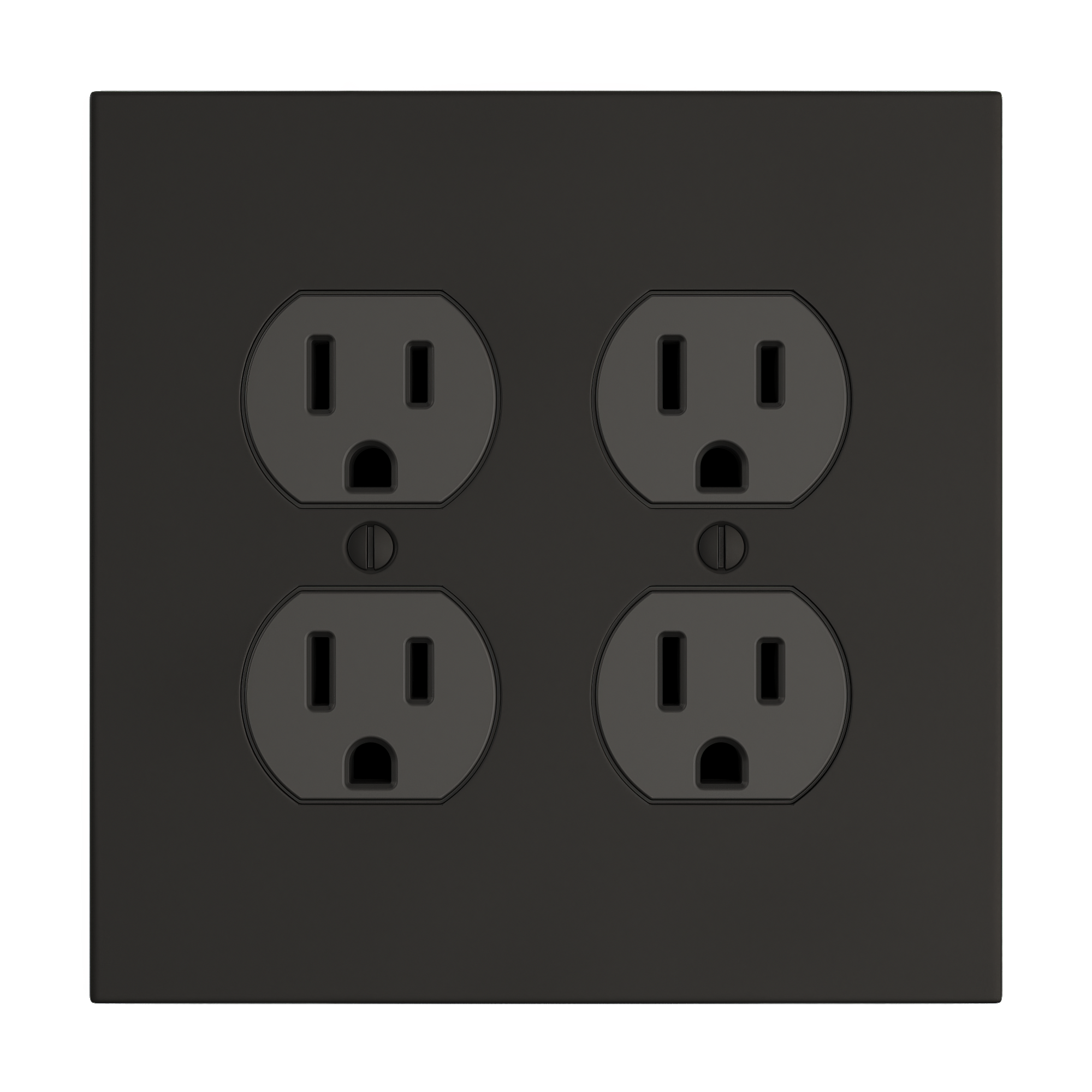 Solid brass Futura Outlet Wall Plate – Double in Coal Black Brass finish