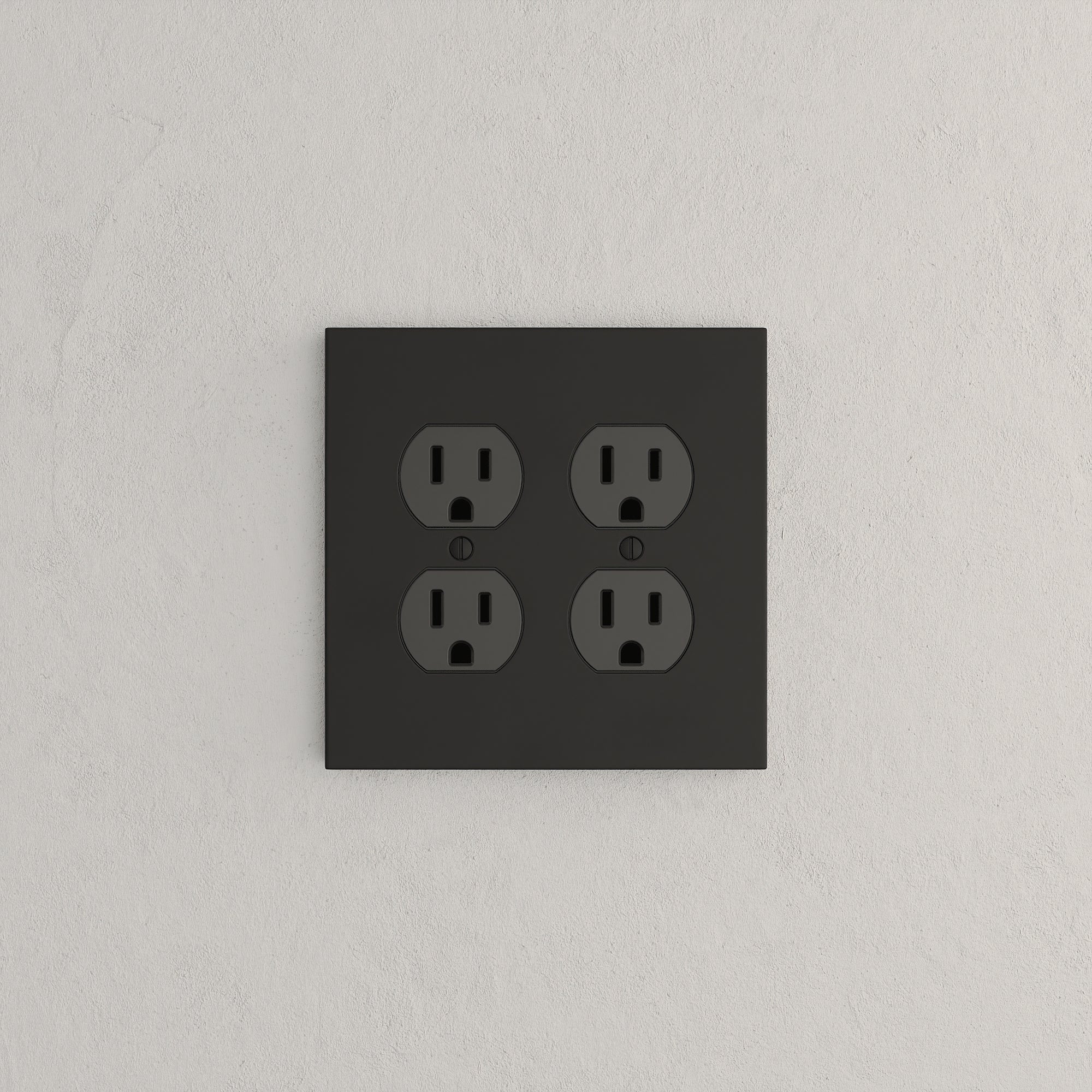 Solid brass Futura Outlet Wall Plate – Double in Coal Black Brass finish