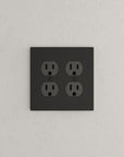 Solid brass Futura Outlet Wall Plate – Double in Coal Black Brass finish