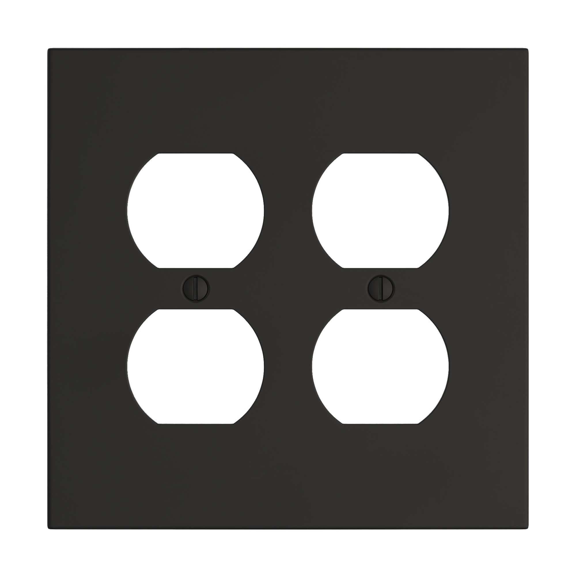 Solid brass Futura Outlet Wall Plate – Double in Coal Black Brass finish
