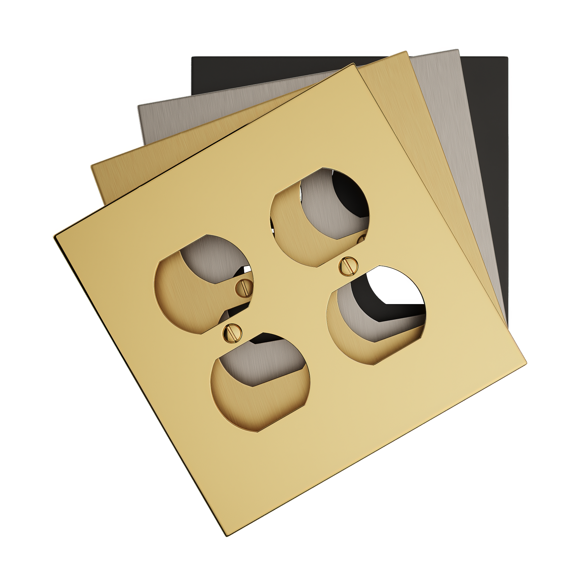 Solid brass Futura Outlet Wall Plate – Double