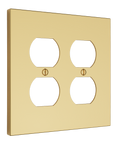Solid brass Futura Outlet Wall Plate – Double in Polished Brass finish