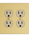 Solid brass Futura Outlet Wall Plate – Double in Polished Brass finish