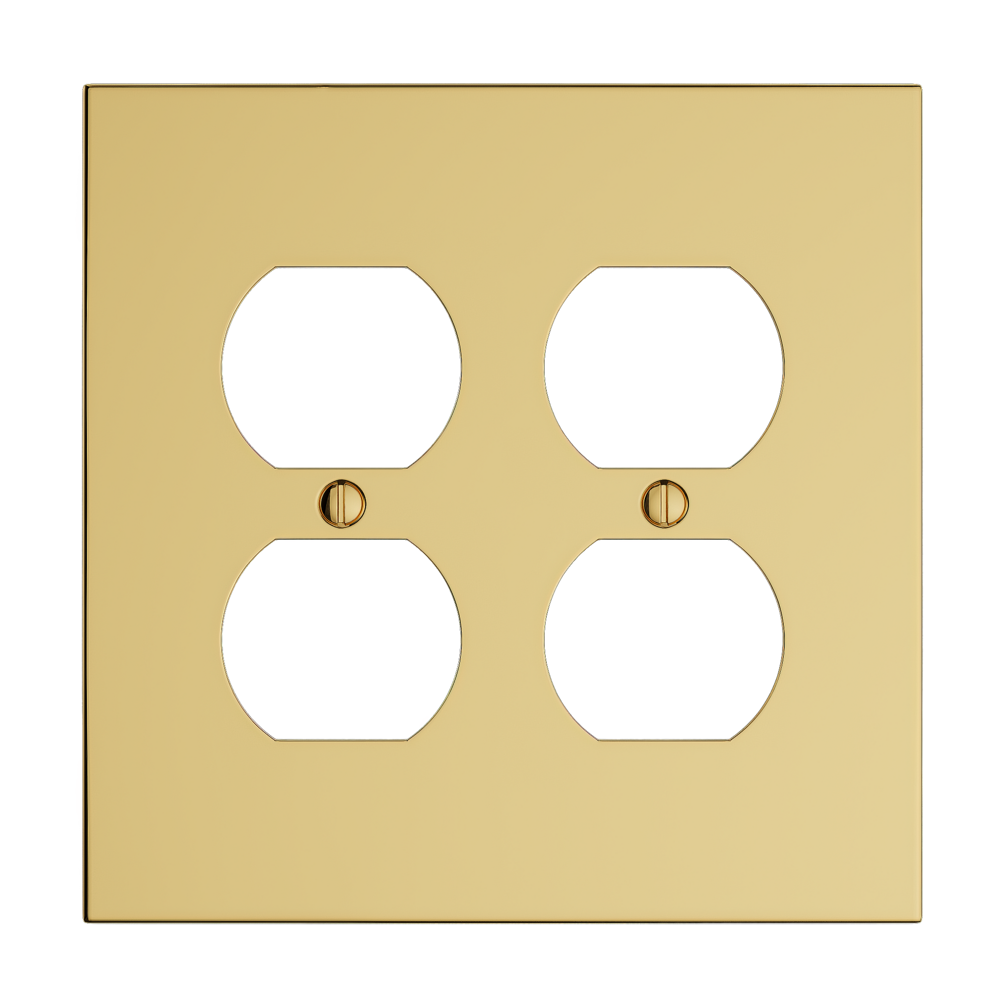 Solid brass Futura Outlet Wall Plate – Double in Polished Brass finish