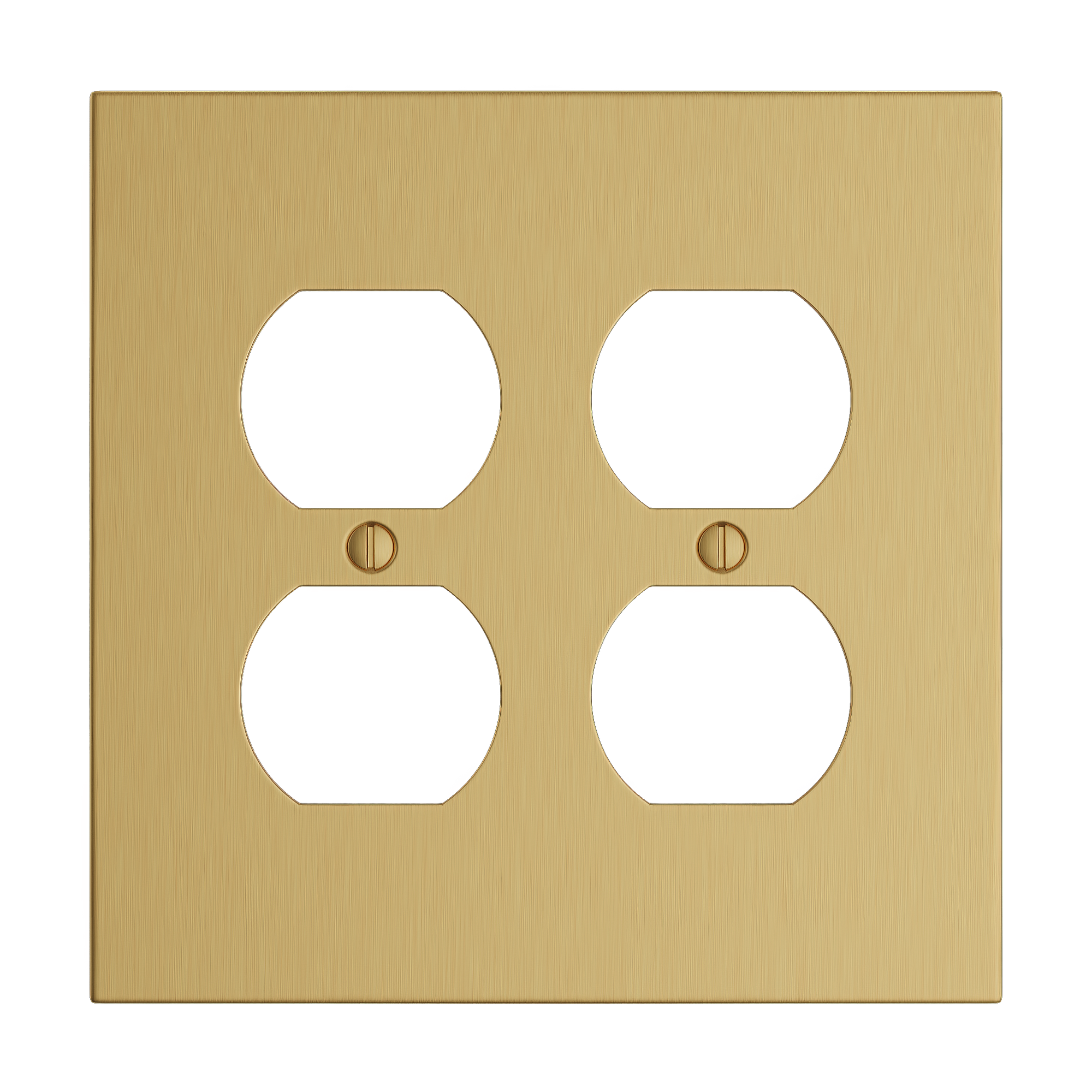 Solid brass Futura Outlet Wall Plate – Double in Satin Brass finish