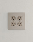 Solid brass Futura Outlet Wall Plate – Double in Satin Nickel finish