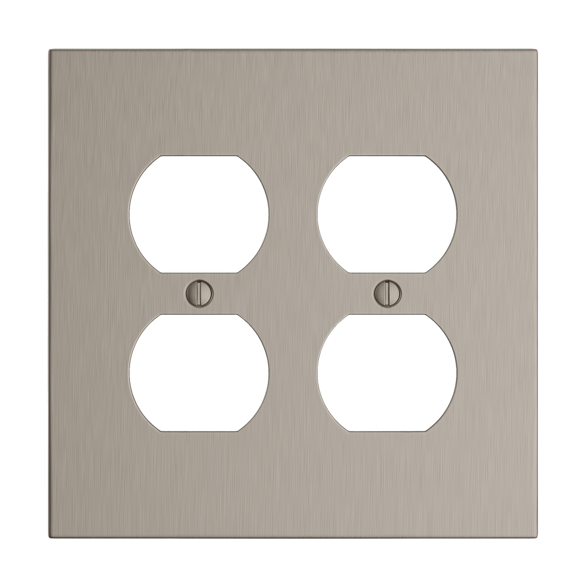 Solid brass Futura Outlet Wall Plate – Double in Satin Nickel finish