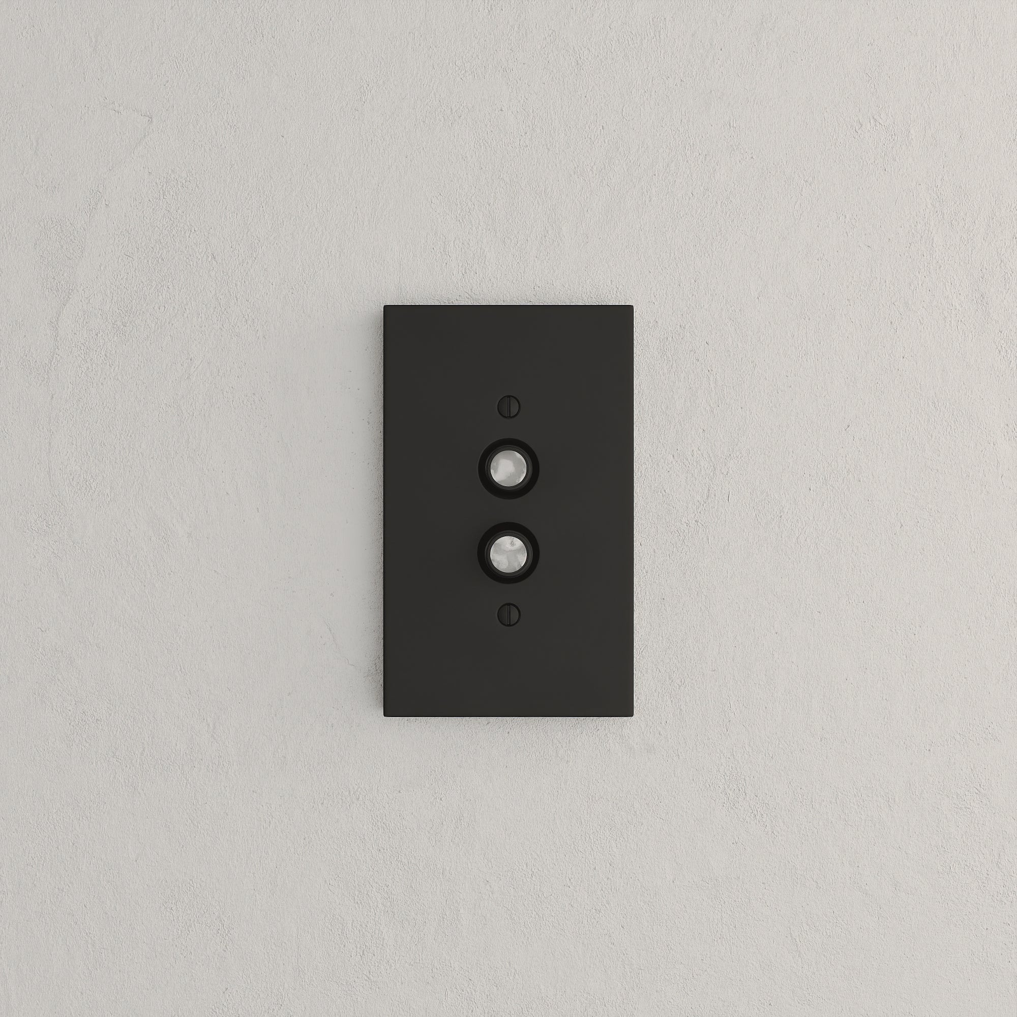 Solid brass Futura Push Button Wall Plate in Coal Black Brass finish