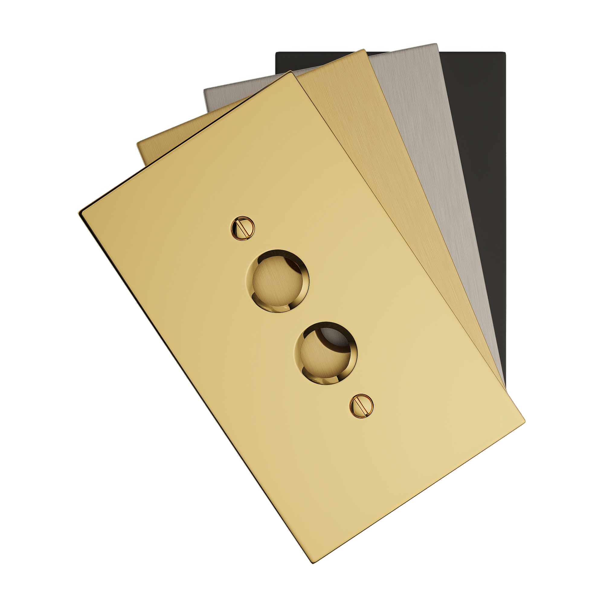 Solid brass Futura Push Button Wall Plate