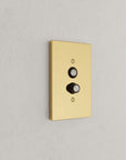 Solid brass Futura Push Button Wall Plate in Polished Brass finish