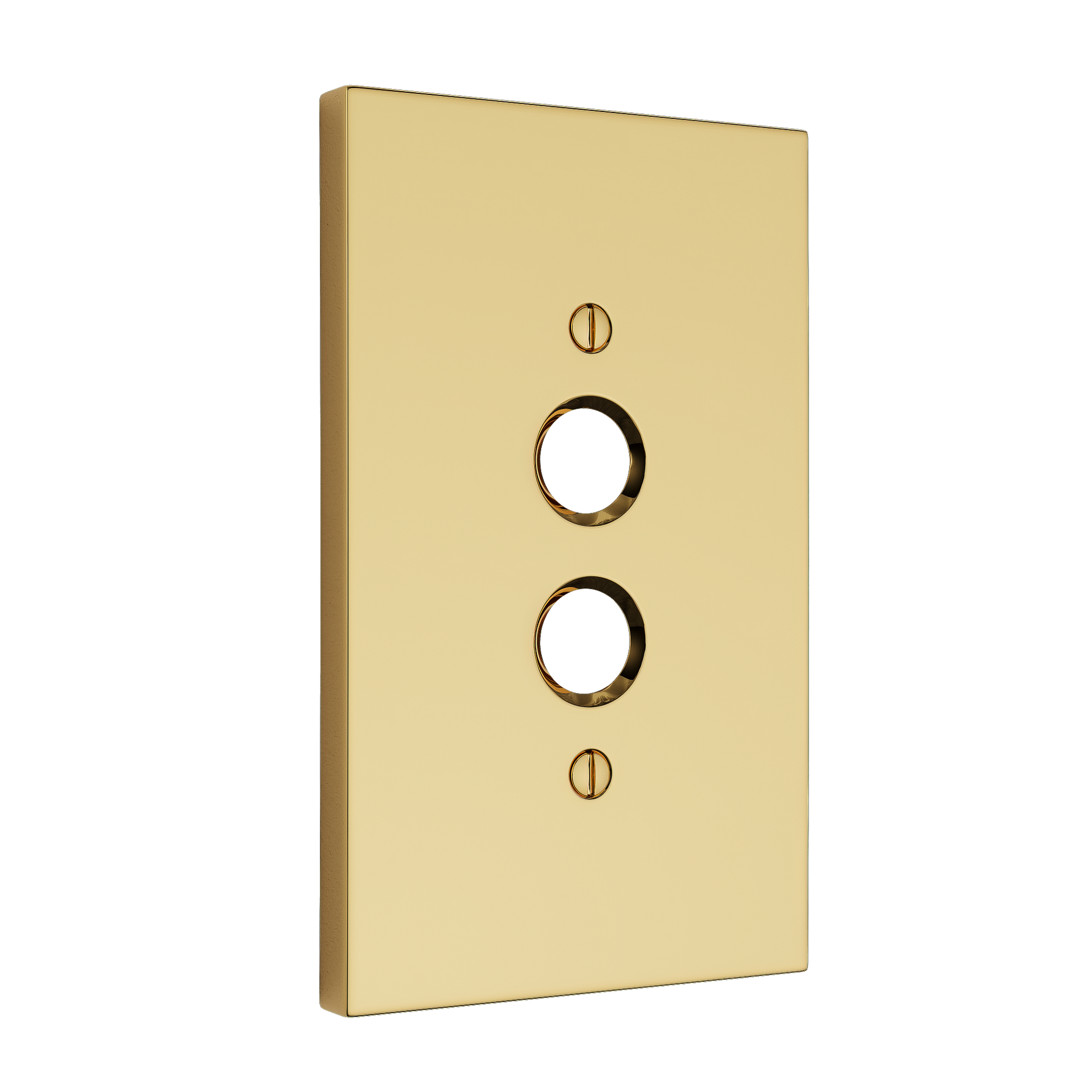 Solid brass Futura Push Button Wall Plate in Polished Brass finish