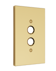 Solid brass Futura Push Button Wall Plate in Polished Brass finish