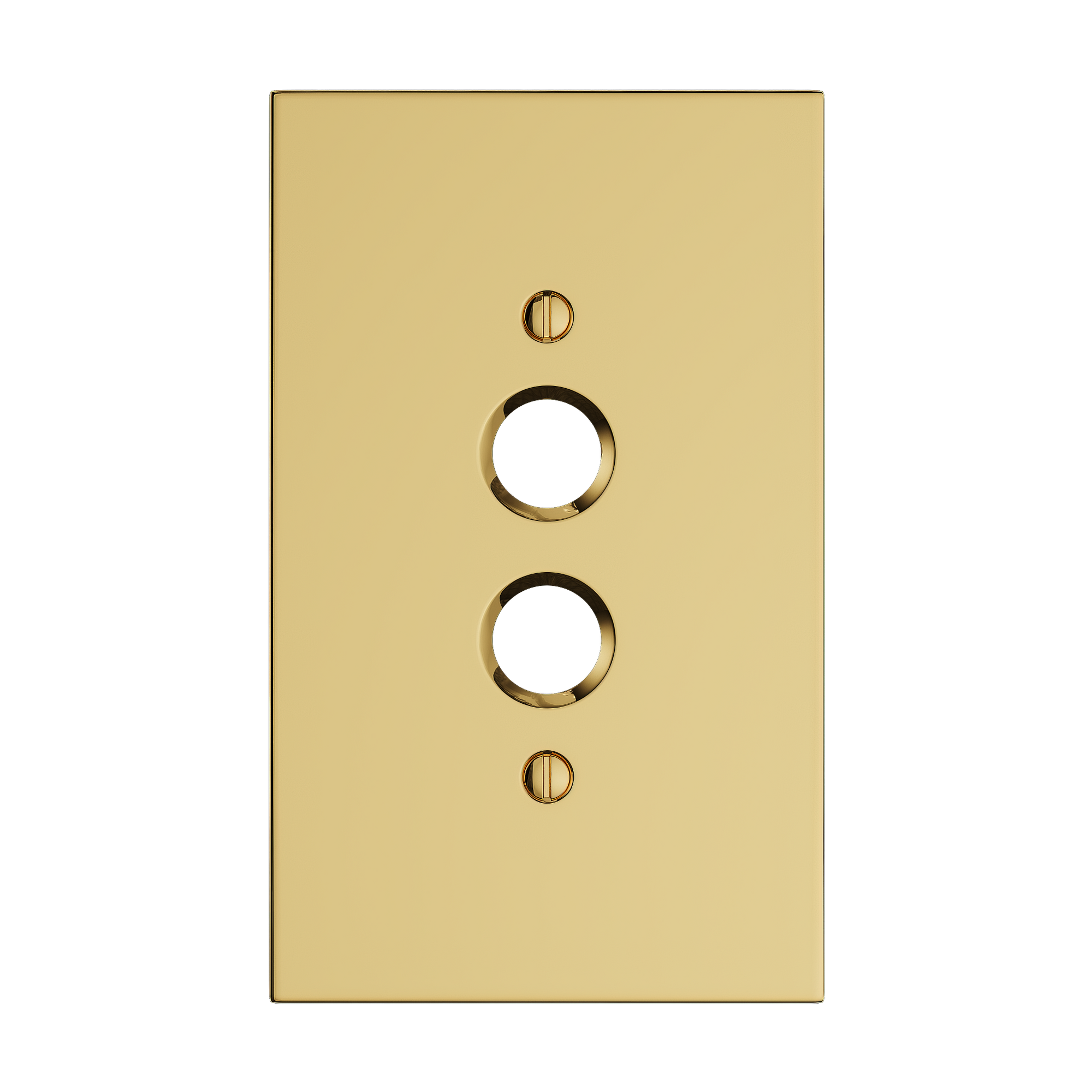 Solid brass Futura Push Button Wall Plate in Polished Brass finish