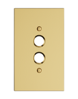 Solid brass Futura Push Button Wall Plate in Polished Brass finish