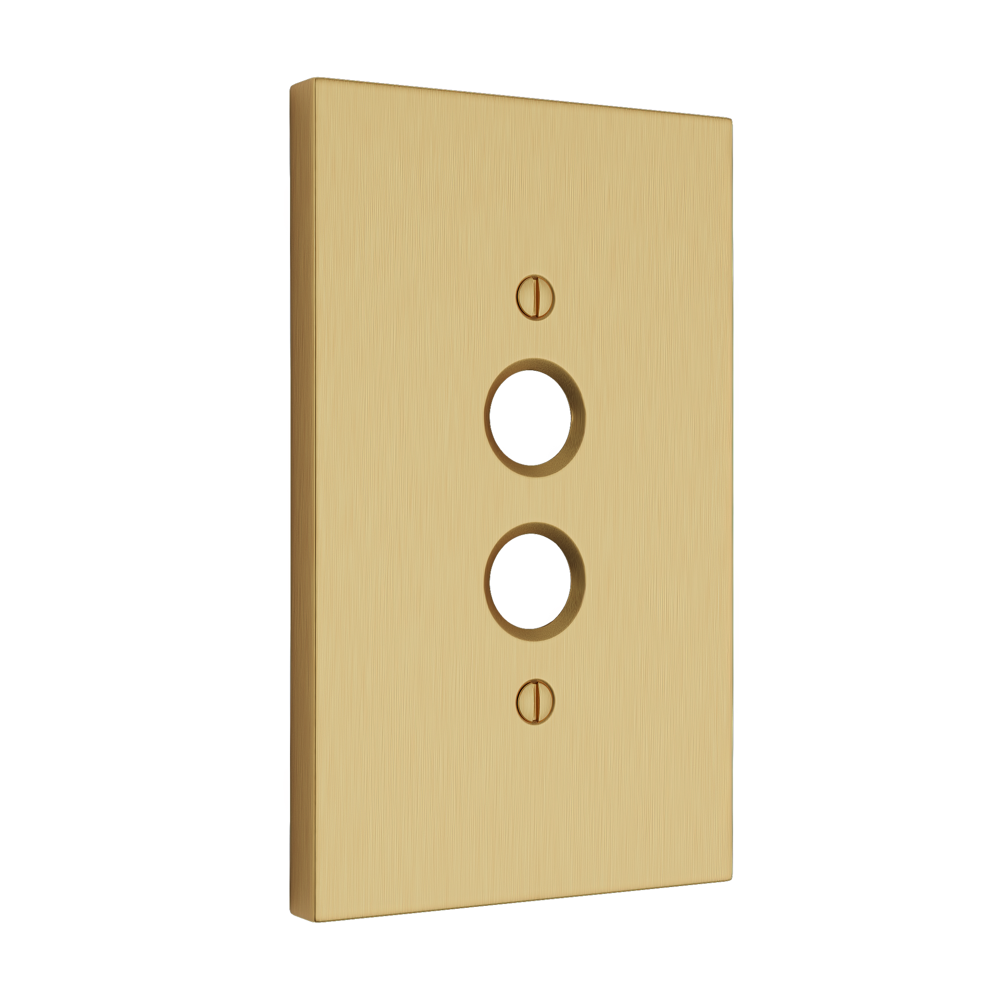 Solid brass Futura Push Button Wall Plate in Satin Brass finish