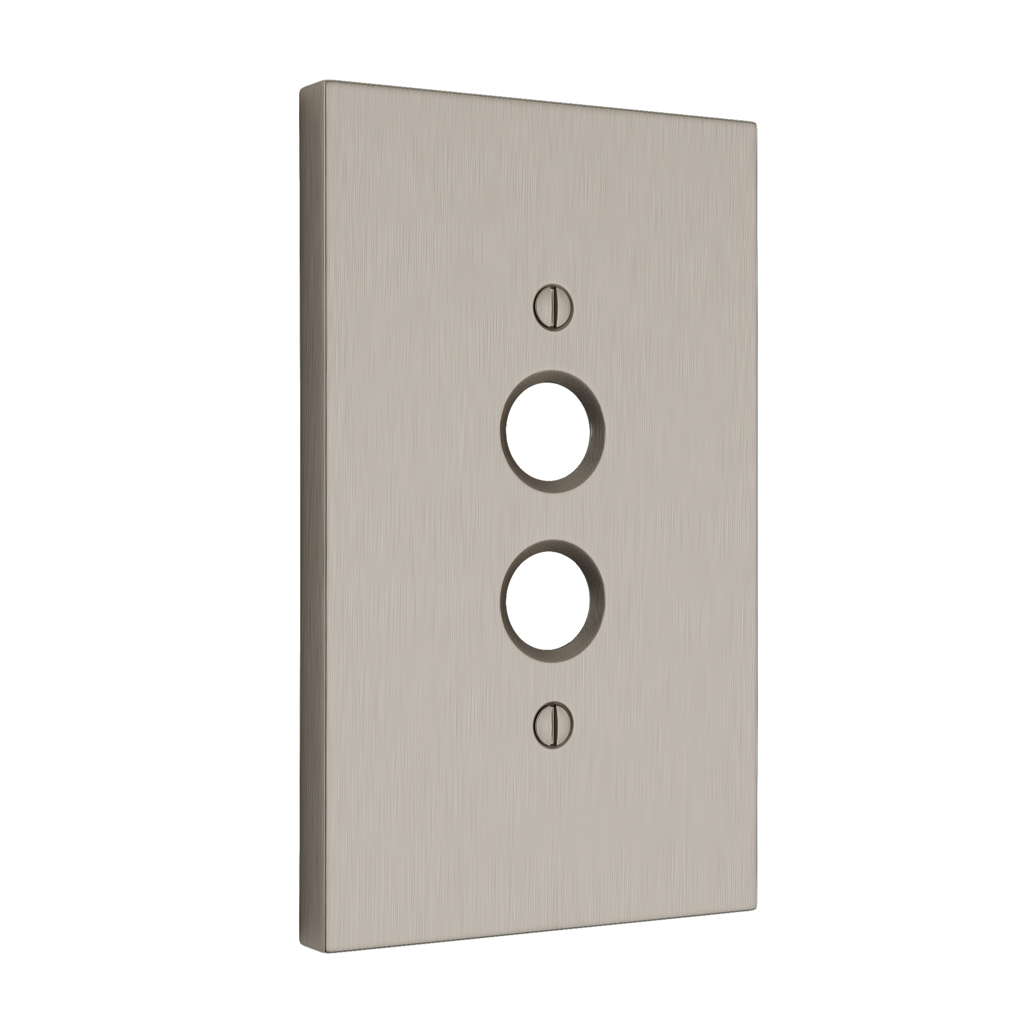 Solid brass Futura Push Button Wall Plate in Satin Nickel finish
