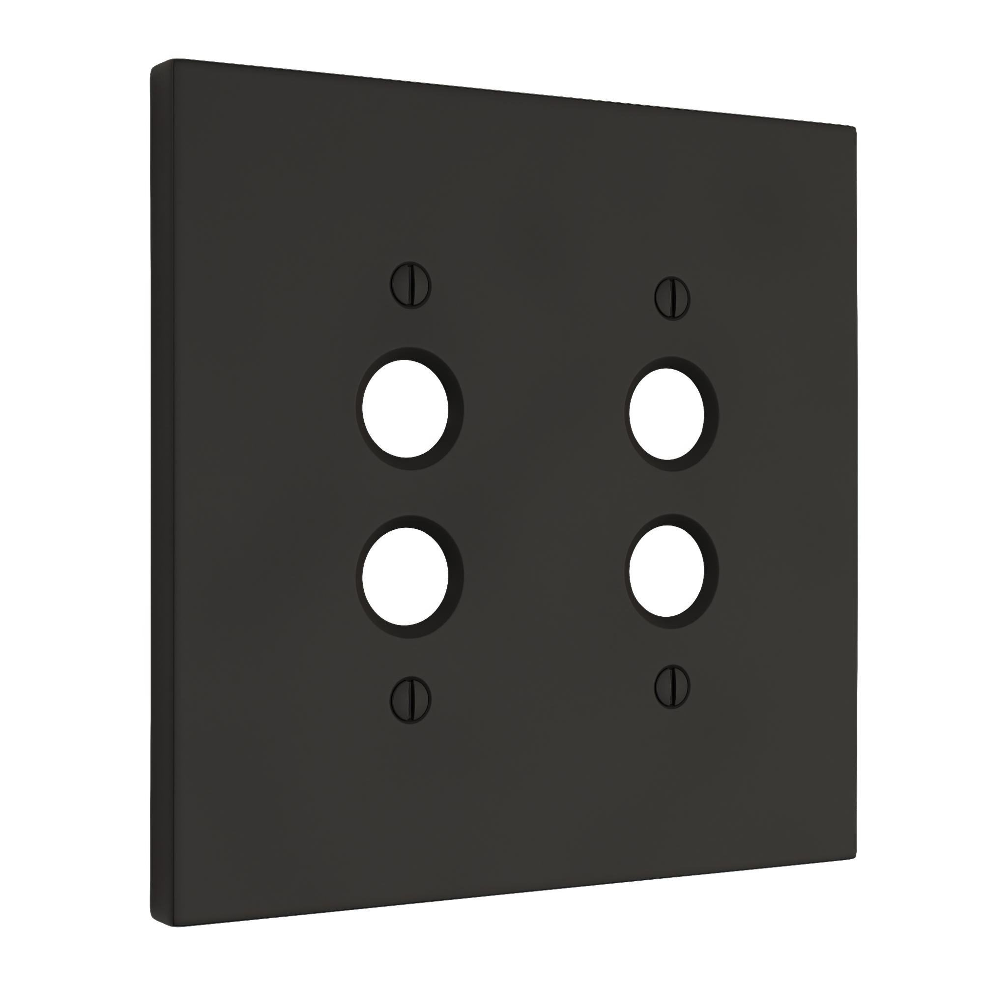 Solid brass Futura Push Button Wall Plate – Double in Coal Black Brass finish