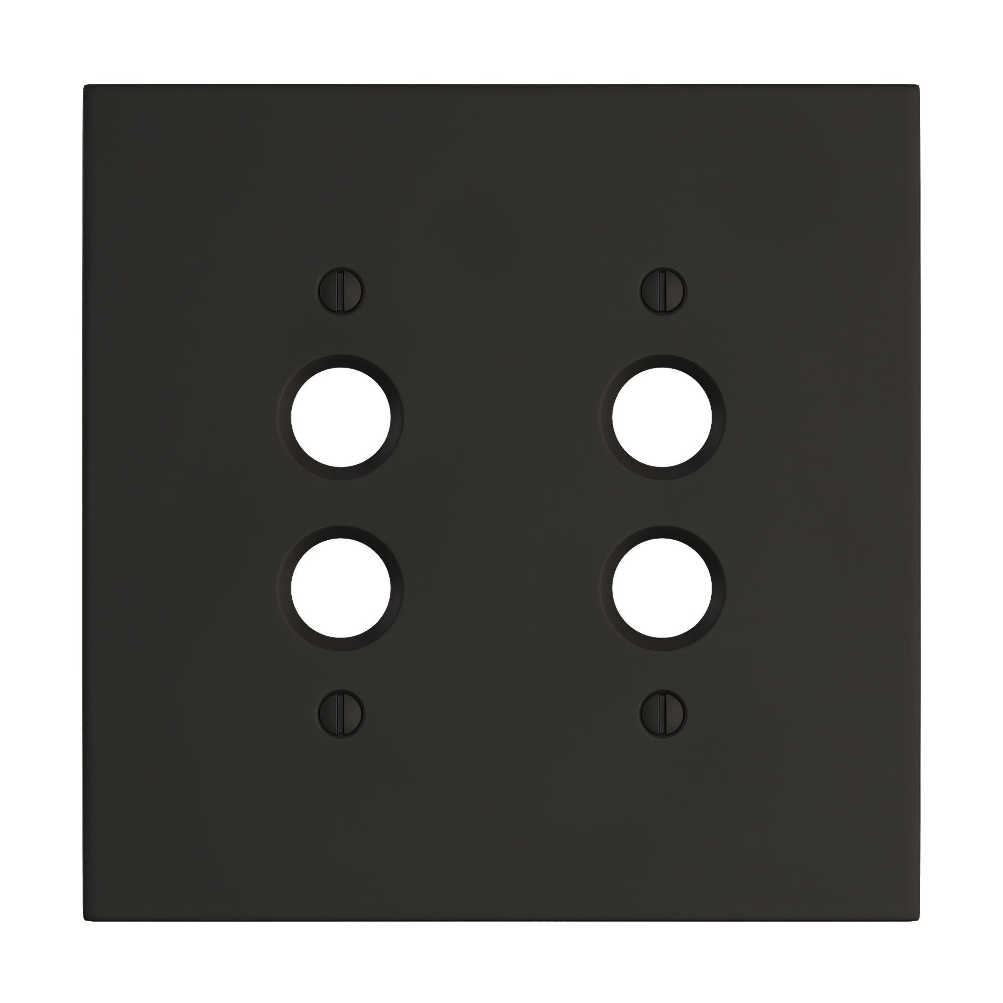 Solid brass Futura Push Button Wall Plate – Double in Coal Black Brass finish