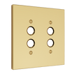 Solid brass Futura Push Button Wall Plate – Double in Polished Brass finish