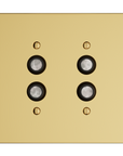 Solid brass Futura Push Button Wall Plate – Double in Polished Brass finish