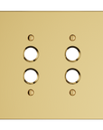 Solid brass Futura Push Button Wall Plate – Double in Polished Brass finish