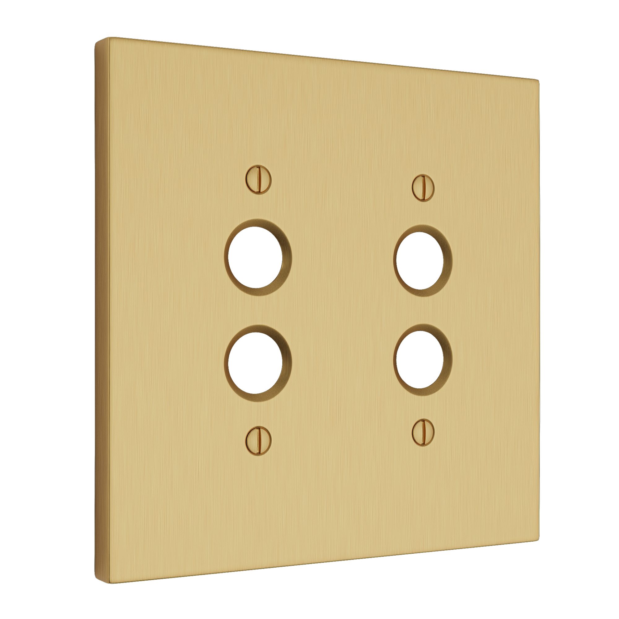 Solid brass Futura Push Button Wall Plate – Double in Satin Brass finish