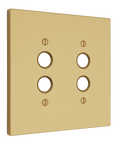 Solid brass Futura Push Button Wall Plate – Double in Satin Brass finish