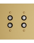 Solid brass Futura Push Button Wall Plate – Double in Satin Brass finish