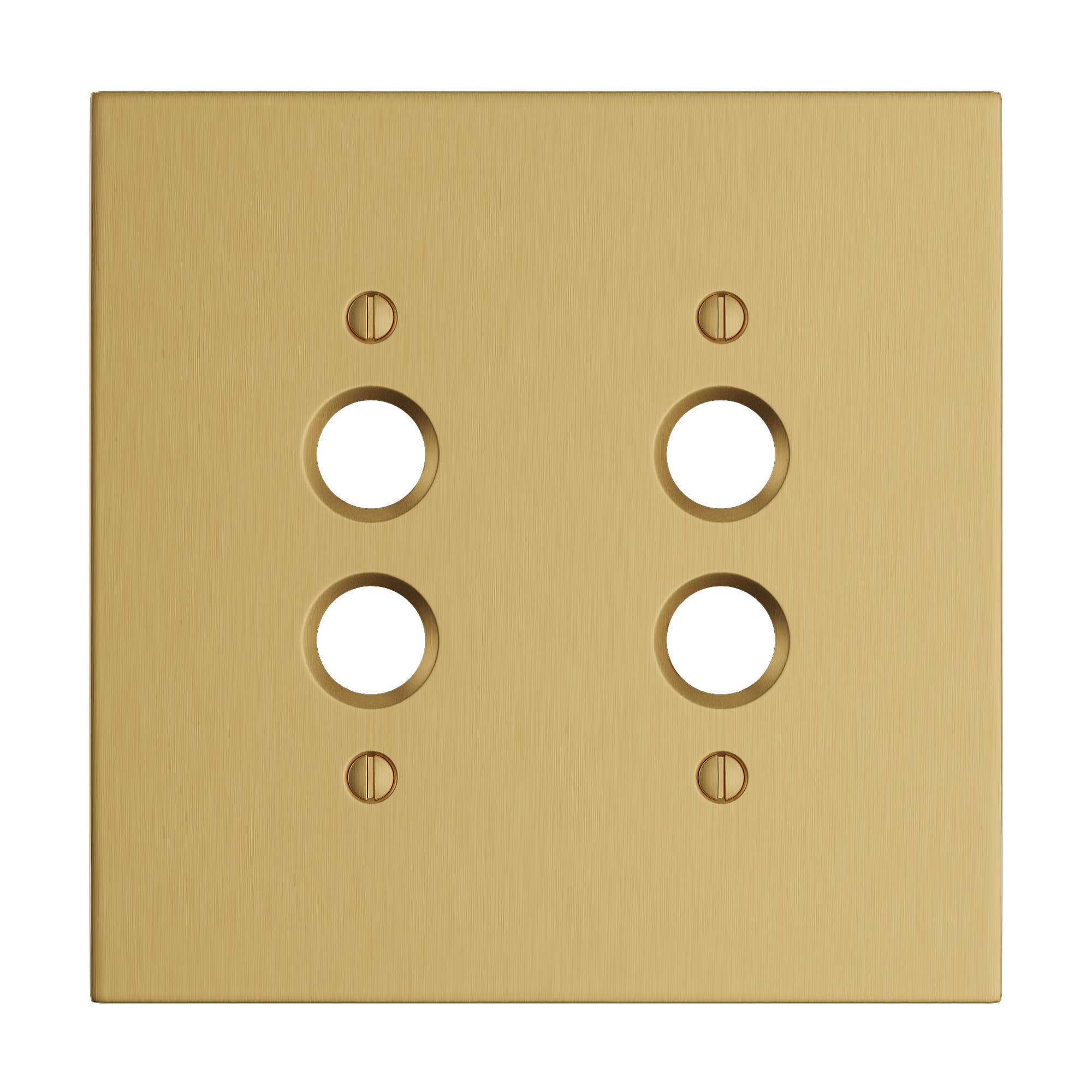 Solid brass Futura Push Button Wall Plate – Double in Satin Brass finish