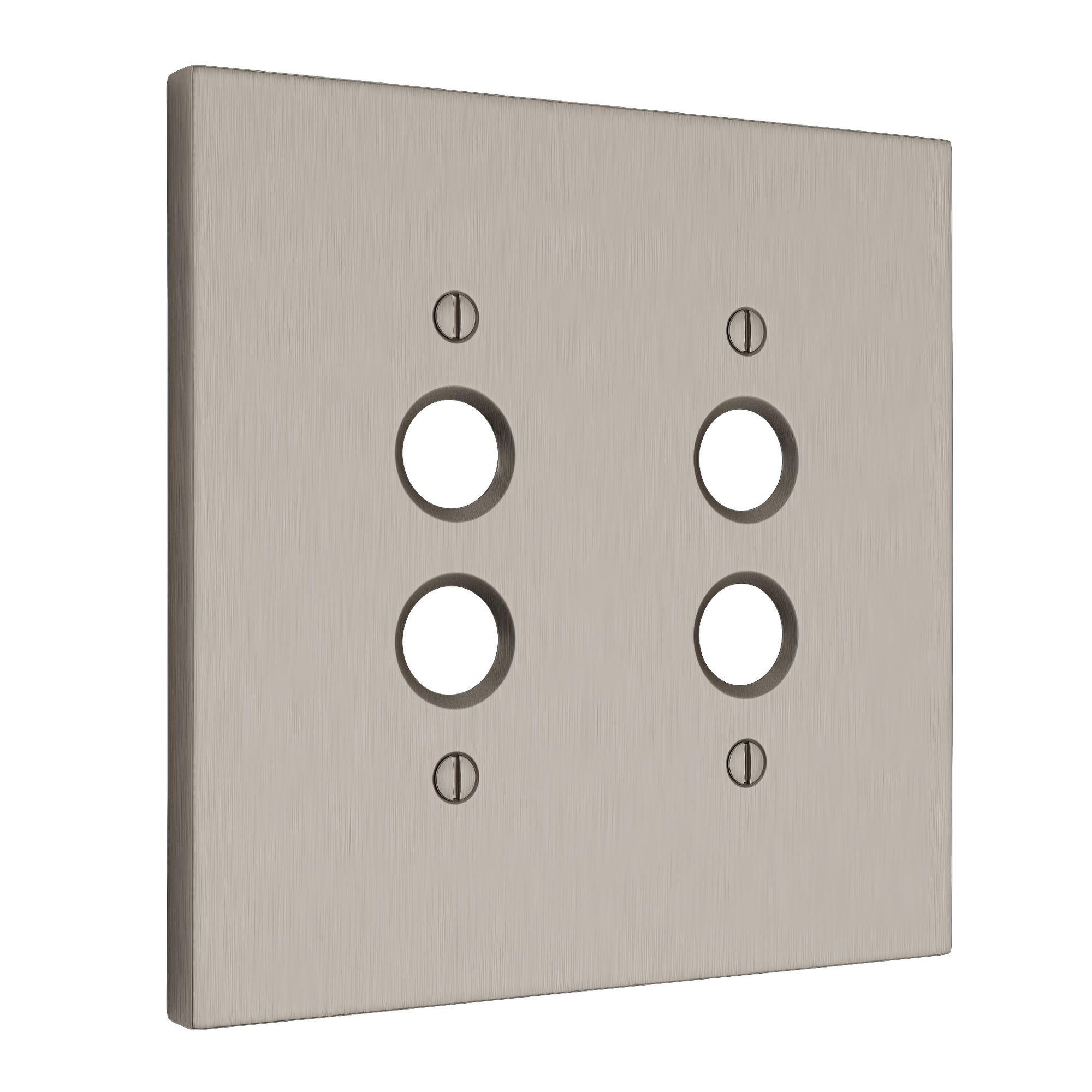 Solid brass Futura Push Button Wall Plate – Double in Satin Nickel finish