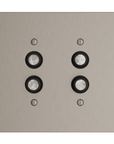 Solid brass Futura Push Button Wall Plate – Double in Satin Nickel finish