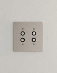 Solid brass Futura Push Button Wall Plate – Double in Satin Nickel finish
