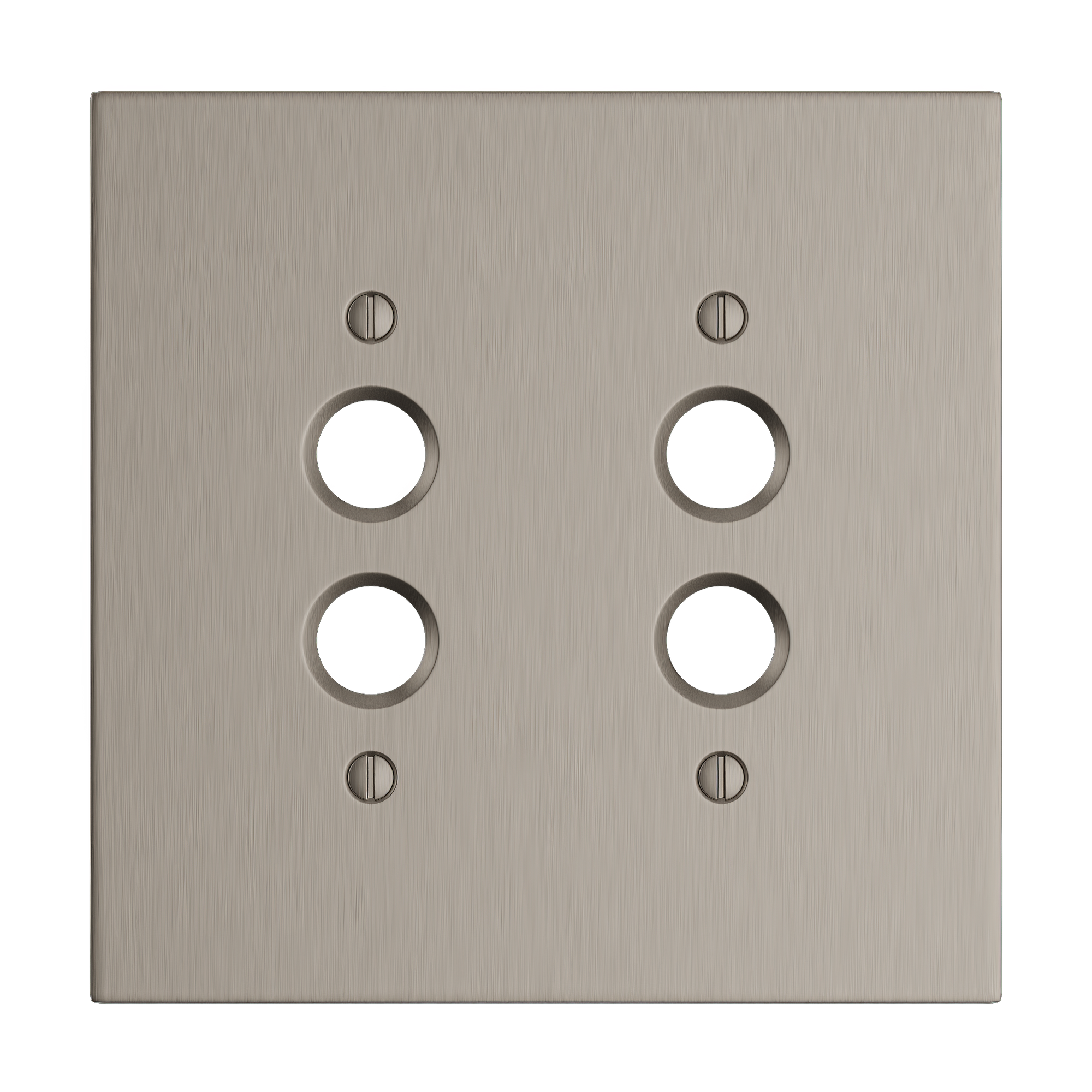 Solid brass Futura Push Button Wall Plate – Double in Satin Nickel finish